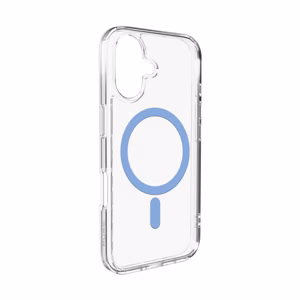 Puro Lite Mag TPU+PC apvalks MagSafe saderīgs viedtālrunim iPhone 17 - caurspīdīgs ar zilu gredzenu