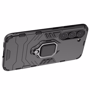 Ring Armor viedtālruņa apvalks Samsung Galaxy S23 bruņots pārsegs magnētiskais turētājs gredzens melns
