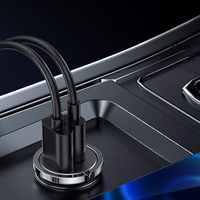 Joyroom ātrais automobiļu lādētājs USB Type-C / USB 45 W 5 A Power Delivery Quick Charge 3.0 AFC SCP pelēks (C-A35)