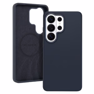 Liavec Silky maciņš ar metāla kameras rāmi priekš Samsung Galaxy S26 Ultra zils