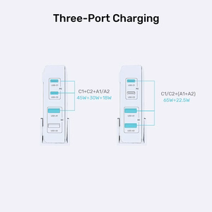 GaN tīkla lādētājs - Unitek P1229AWH01-EU | 100W 2x USB-C 2x USB-A