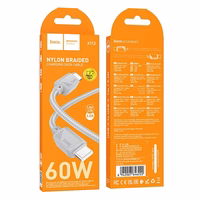 Kabelis USB-C uz USB-C Hoco 3A 60W 1 m X113 pelēks