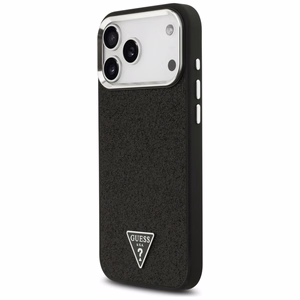 Guess Glitter Triangle Logo MagSafe Чехол для iPhone 17 Pro Max - чёрный