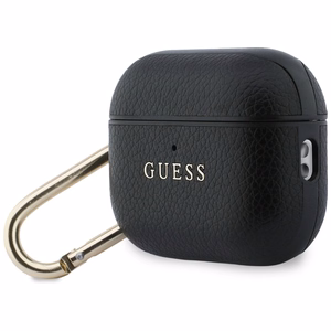 Guess Grained Classic Logo maciņš for AirPods Pro 3 - melns