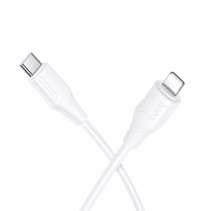 Silicone Cable USB C to Lightning Hoco 27W 1 m X124 white