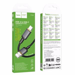 Cable USB A to USB C Hoco 3A 1 m X128 Benefit black