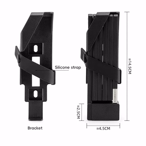 Rockbros 32140003001 salokāma velosipēda slēdzene ar atslēgu un rokturi, 88cm - melna