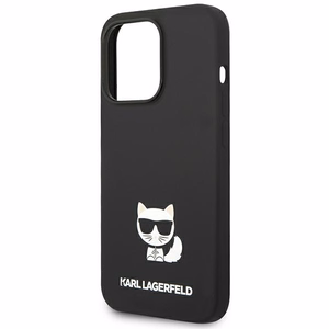 Karl Lagerfeld KLHCP14LSLCTBK Silicone Choupette Body vāciņš ierīcei iPhone 14 Pro 6.1", melns