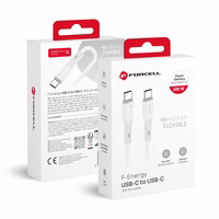 FORCELL F-ENERGY C347 kabelis Type C uz Type C QC4.0 PD 5A 100W Silikona 1 m balts
