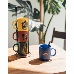 Harry Potter Hogwarts Houses keramikas krūžu komplekts ar statīvu, 4 gab., 300 ml