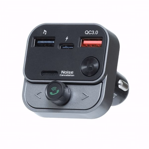 ART FM transmiters bluetooth 5.0 + USB A QC3.0 + Typ C (kopā 30W) FM-84B melns