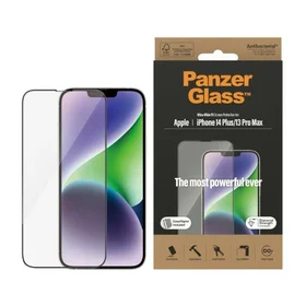 PanzerGlass Ultra-Wide Fit antibakteriālais rūdītais stikls ar pozicionētāju iPhone 14 Plus / 13 Pro Max viedtālrunim