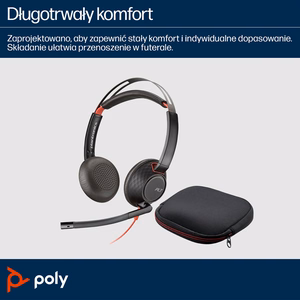 POLY Blackwire C5220 USB-C austiņas +iebūvētais kabelis