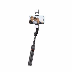 Tech-Protect L05S Bluetooth selfie nūja statīvs un LED gaisma melna
