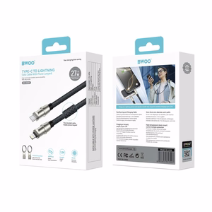 BWOO siksniņas kabelis USB-C - Lightning 1.2m 27W ar siksniņu