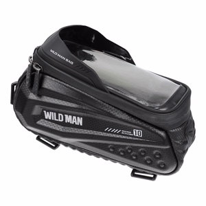 WILDMAN ceļojumu soma velosipēda rāmim ar rāvējslēdzēju, 1,2L (4 "- 7"), ES10, melna