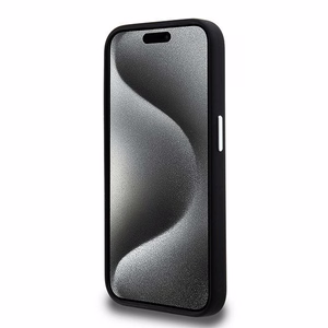 Karl Lagerfeld Silicone Metal Script Logo iPhone 15 Pro Max Case - Black
