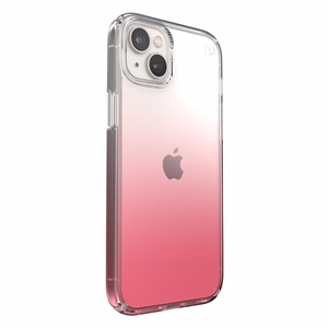 Speck Presidio Perfect-Clear + Ombre vāciņš ierīcei iPhone 15 Plus / 14 Plus, ar Microban pretmikrobu aizsardzību, “Clear / Vintage Rose Fade” krāsu kombinācija