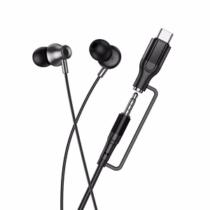 Hoco M119A vadu austiņas ar mikrofonu, 3,5 mm / USB-C spraudnis, melnas