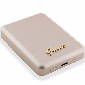 Guess MagSafe Metal Script Logo беспроводной внешний аккумулятор 15W 5000mAh - золотой