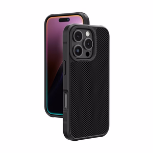 AmazingThing Titan Max Apvalks ar 600D aramīdu šķiedrām iPhone 16 Pro - melns