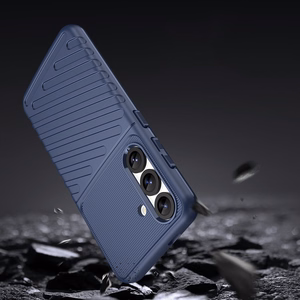 Thunder Case Samsung Galaxy S25 Silikona bruņots viedtālruņa apvalks - zils