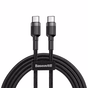 Baseus kabelis Cafule PD 2.0 USB-C - USB-C 1,0m 3A pelēks-melns 60W