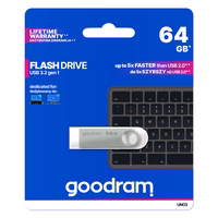 GOODRAM Zibatmiņa UNO3 - 64GB USB 3.2 gen 1 Sudraba