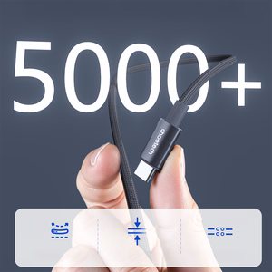 Choetech XCC-1068 PD 60W USB-C - USB-C kabelis ar displeju 1.2 m - melns