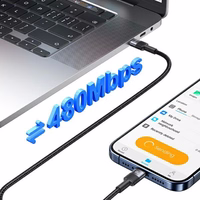 USAMS Kabelis USB-C uz USB-C 60W 1,2m Fast Charging tumšs SJ724USBSG01 (US-SJ724)
