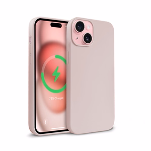 Crong Color Cover Magnetic MagSafe vāciņš ierīcei iPhone 15, smilšu rozā