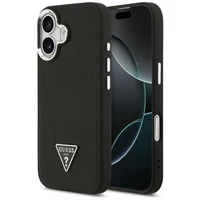 Guess Graudains Trīsstūra logotips Magnētiskais apvalks viedtālrunim iPhone 17 - melns