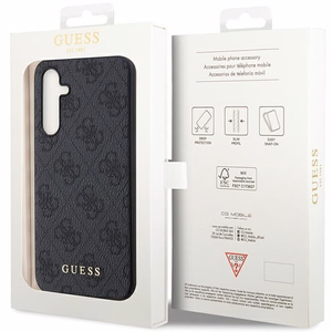 Guess GUHCS23FEG4GFGR S23 FE S711 pelēks/pelēks cietais apvalks 4G metāla zelta logotips