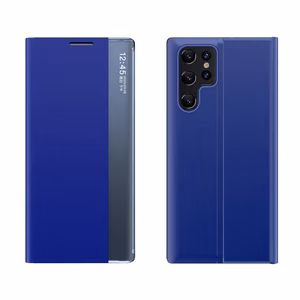 Jaunais Sleep viedtālruņa apvalks Samsung Galaxy S24 FE ar atveramu vāku un statīvu - zils