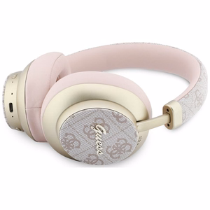Bezvadu austiņas Guess ENC 4G Gold Script Metal, rozā