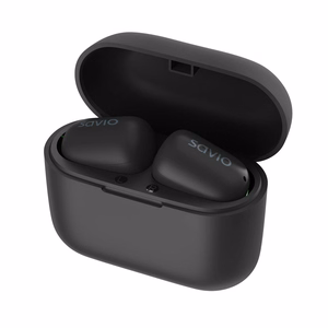 Savio TWS-09 IPX5 bezvadu in-ear austiņas mūzikai Bluetooth melnas