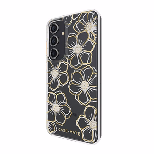 Case-Mate Floral Gems vāciņš ierīcei Samsung Galaxy S24+, zelta krāsā