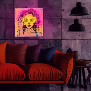 Neon ART LED POWER WOMAN yellow-purple FLA02 Forever Light