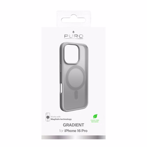 Puro Gradient Magnētiskais silikona viedtālruņa apvalks iPhone 16 Pro - sudraba