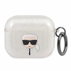 Karl Lagerfeld Glitter Karl's Head чехол для AirPods 3 - серебряный