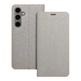 Viedtālruņa apvalks LUNA Book zeltains SAMSUNG S24 FE sudrabains