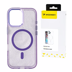 Wozinsky Spīdīgs viedtālruņa apvalks MagSafe Samsung Galaxy S24 FE - violets ar spīdumiem