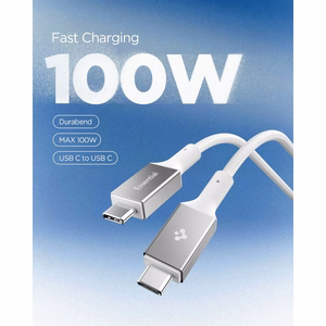 Spigen Essential EB10015CC USB-C / USB-C 100W 150 cm kabelis - Balts