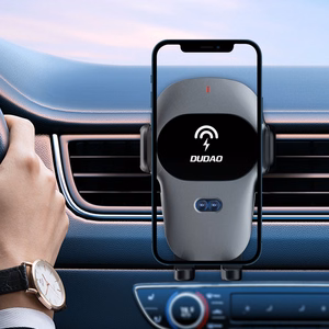 Dudao automātiskais turētājs ar iebūvētu Qi 15W bezvadu lādētāju pelēks (F20xs)