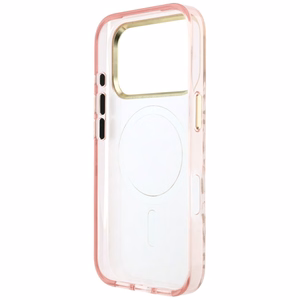 Guess IML Leopard Glitter Triangle Logo MagSafe maciņš modelim iPhone 17 Pro Max / 18 Pro Max – krāsa: rozā