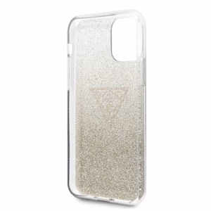 Guess GUHCN65SGTLGO cietais maciņš iPhone 11 Pro Max Glitter Triangle – zeltains