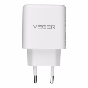 Tālruņa lādētājs VEGER USB A + C tips PD QC3.0 3,25 A 65 W + kabelis USB C uz USB C TR67, balts