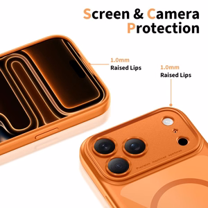 Tech-Protect Magpeak Magsafe CC futrālis iPhone 17 Pro - caurspīdīgi oranžs