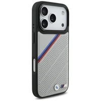 BMW M Tricolor Metal Logo MagSafe viedtālruņa apvalks iPhone 17 Pro - pelēks