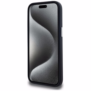 Karl Lagerfeld FW Metal Plate Magnētiskais iPhone 15 viedtālruņa apvalks - melns